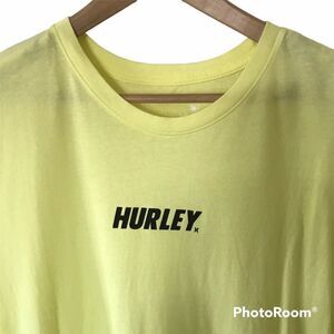 Hurley Mens Large Fastlane Everyday Wash T-Shirt Yellow 100% Cotton $26